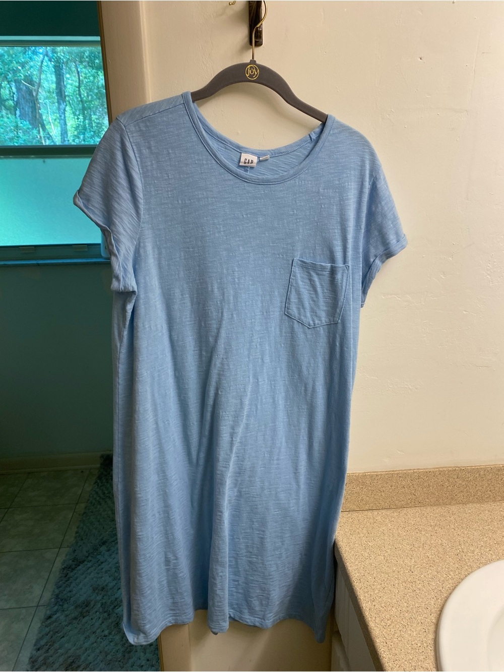 GAP Light Blue Midi T-Shirt Dress with Pocket